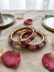 Elegant Beaded Bangles Set