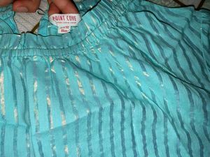 Glittery halter neck striped cyan top