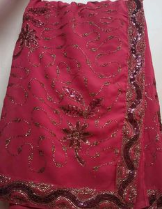 Vibrant Pink Sequined Saree