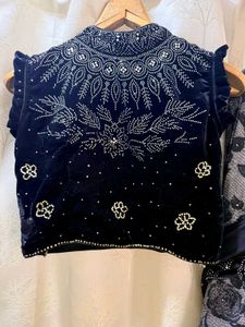 Stylish Black Ready to wear Saree Type Lehenga