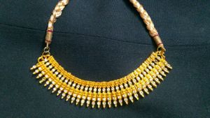 Party wear golden chokar necklace