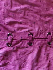 Purple Tunic Ck Print Withfront Buckle &amp; Sleevetie