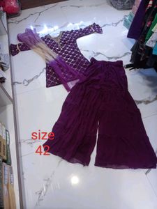 Designer Purple Kurta Set with Palazzo