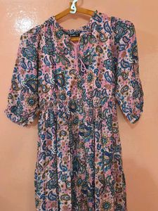 Pink Blue Paisley Maxi Dress | Full Length |