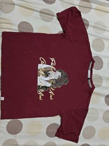 Burgundy Graphic crop tee