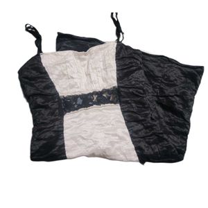 Chic Ruched Black &amp; White Mini Dress