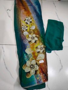 Elegant Floral Embellished Saree