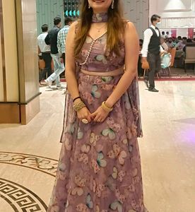 Lavendar Designer Organza Festive Lehanga