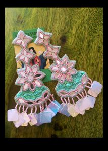 3 sets of Boho Beaded Floral Mirror Earrings
