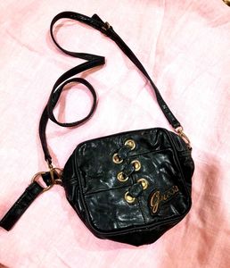 Guess Black Faux Leather Crossbody Bag