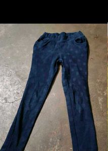 Stylish Blue Printed Slim Fit Pants