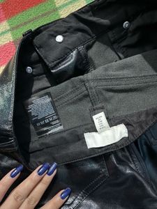 H&amp;M coated Faux Leather trousers