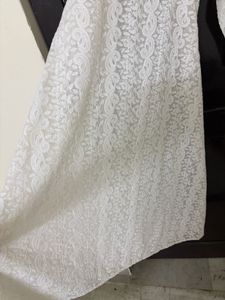 White Chikankari Stitched Anarkali Kurti