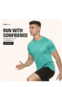 BOLDfit Men's Green Athletic T-Shirt
