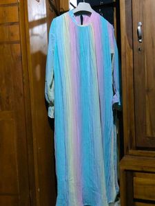 Pastel Rainbow Pleated Kurta