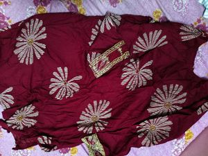 Maroon Printed Short Kurti