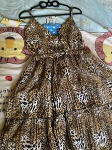 Chic Leopard Print Tiered Mini Dress
