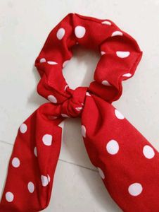 Red Polka Dot Scrunchie