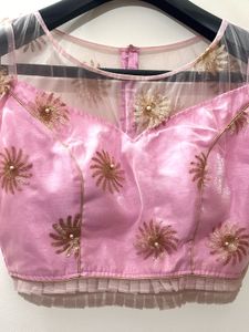 Baby Pink padded Embroidered Blouse