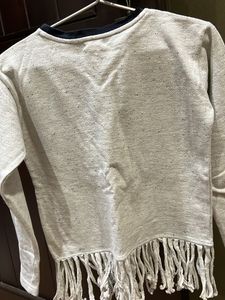 Full Sleeves Top with Leather Detailing