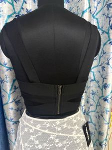 Chic Black Wrap Crop Top