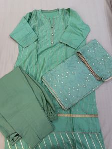 Beautiful Mint Green Kurta Set with dupatta