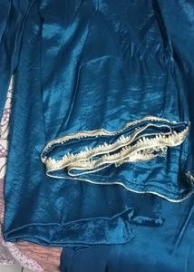 Beautiful Teal Kurta Set with Embellishments
