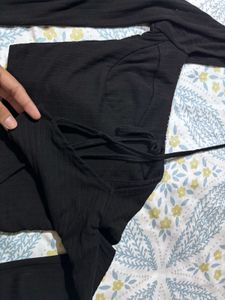 Black Long Sleeve Cut-Out Top