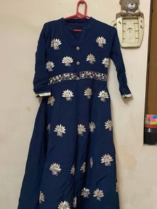 Rajasthani hota Patti Elegant Navy Blue Kurta Set
