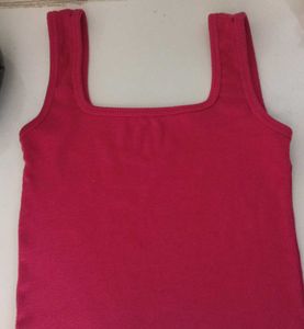 Vibrant Pink Cropped Tank Top