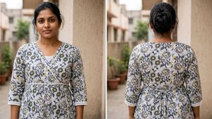 Floral Print Wrap Kurta