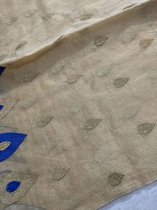 Elegant Blue and Gold Saree with blouse
