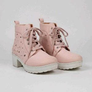 Pink Star Ankle Boots