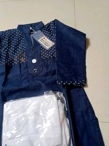 new ..Blue Kurta Set with White Leggings
