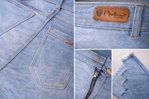 Light Wash Distressed Flare Jeans