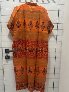 Orange Embroidered Kurta