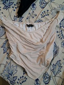Ruched Drape Neck Corset Top