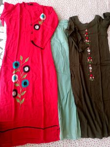 Embroidered 2  Kurta Set with Pant