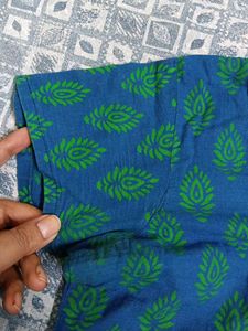 Blue &amp; Green Block Print Kurta