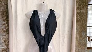 1289. Bold Black Monokini Swimsuit