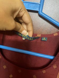 Maroon Kurta with Gold Print