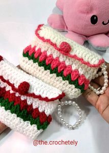 Handmade Crochet Clutch with Pearls