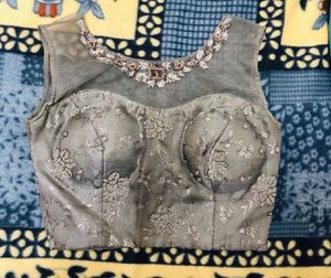 Elegant Grey Embroidered Lehenga Choli Set