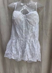 I. Embroidered White Camisole Top