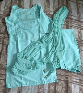 Beautiful Teal Kurta Set with Dupatta