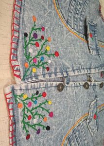 Trendy Embroidered Denim Vest