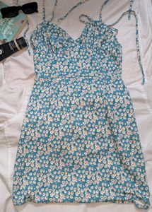 Mini A Line Blue Preety Summer Dress 🤍