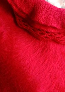 Red Knit Poncho