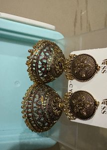 Antique Gold Jhumka Earrings