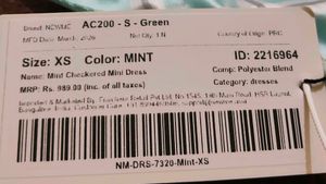 mint checkered mini dress